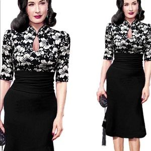 Vintage Keyhole midi cocktail dress